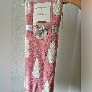 Cupcakes and Cashmere Pink Snowman Blanket
